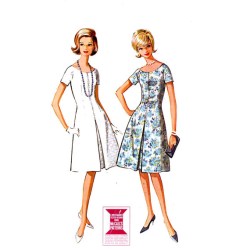 6847 1963 SS ZIPPY INSET PLEAT DRESS PATTERN 14 34